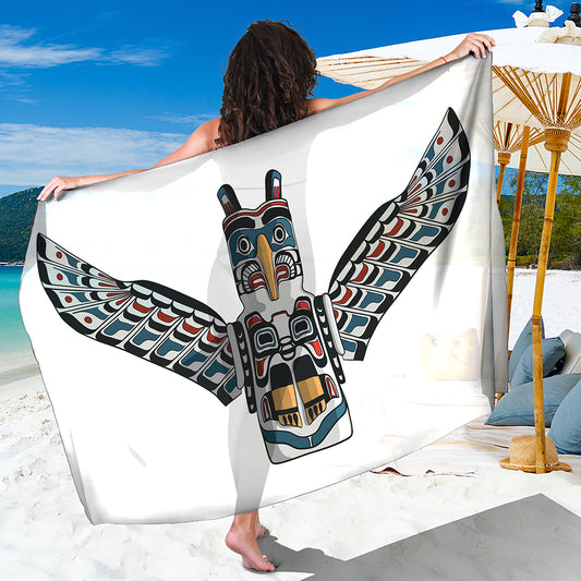 Native American Eagle Totem Print Beach Sarong Wrap