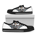 Native American Eagle Totem Print Black Low Top Sneakers