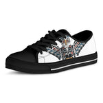 Native American Eagle Totem Print Black Low Top Shoes 