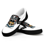 Native American Eagle Totem Print Black Slip On Shoes