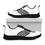 Native American Eagle Totem Print Black Sneakers