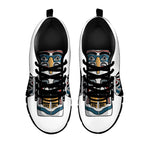 Native American Eagle Totem Print Black Sneakers