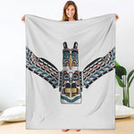 Native American Eagle Totem Print Blanket