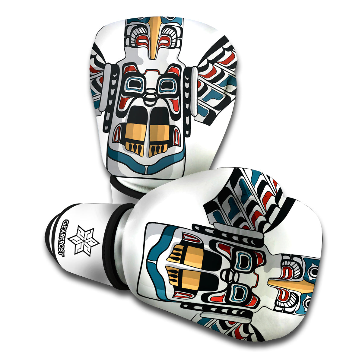 Native American Eagle Totem Print Boxing Gloves