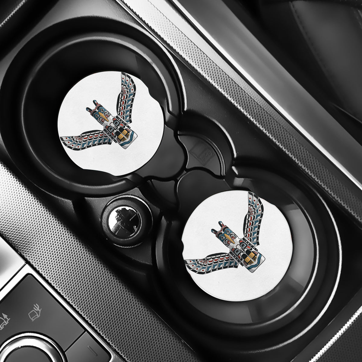 Native American Eagle Totem Print Car Coasters