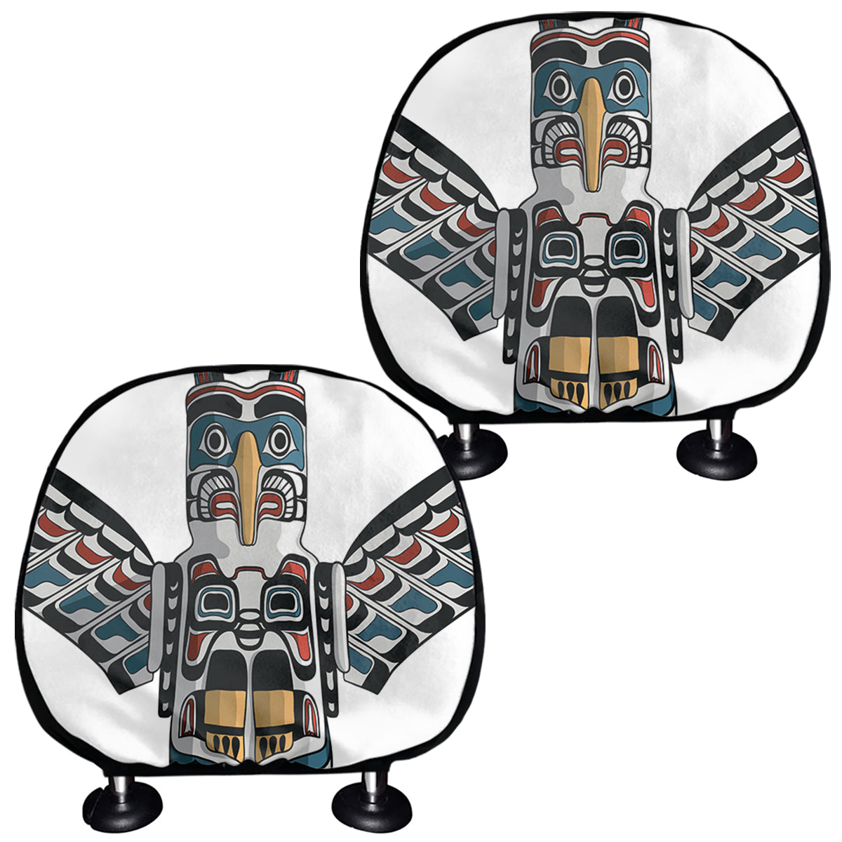 Native American Eagle Totem Print Car Headrest Covers