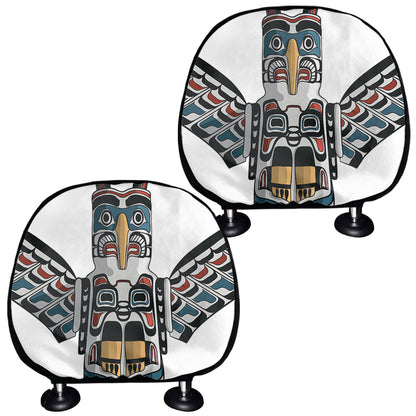 Native American Eagle Totem Print Car Headrest Covers