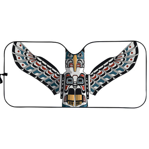 Native American Eagle Totem Print Car Sun Shade