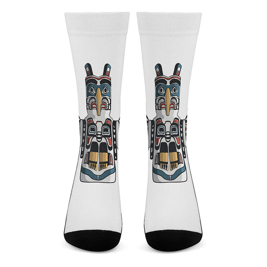 Native American Eagle Totem Print Crew Socks