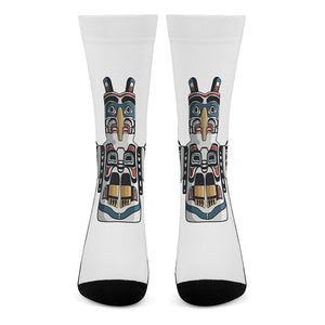 Native American Eagle Totem Print Crew Socks