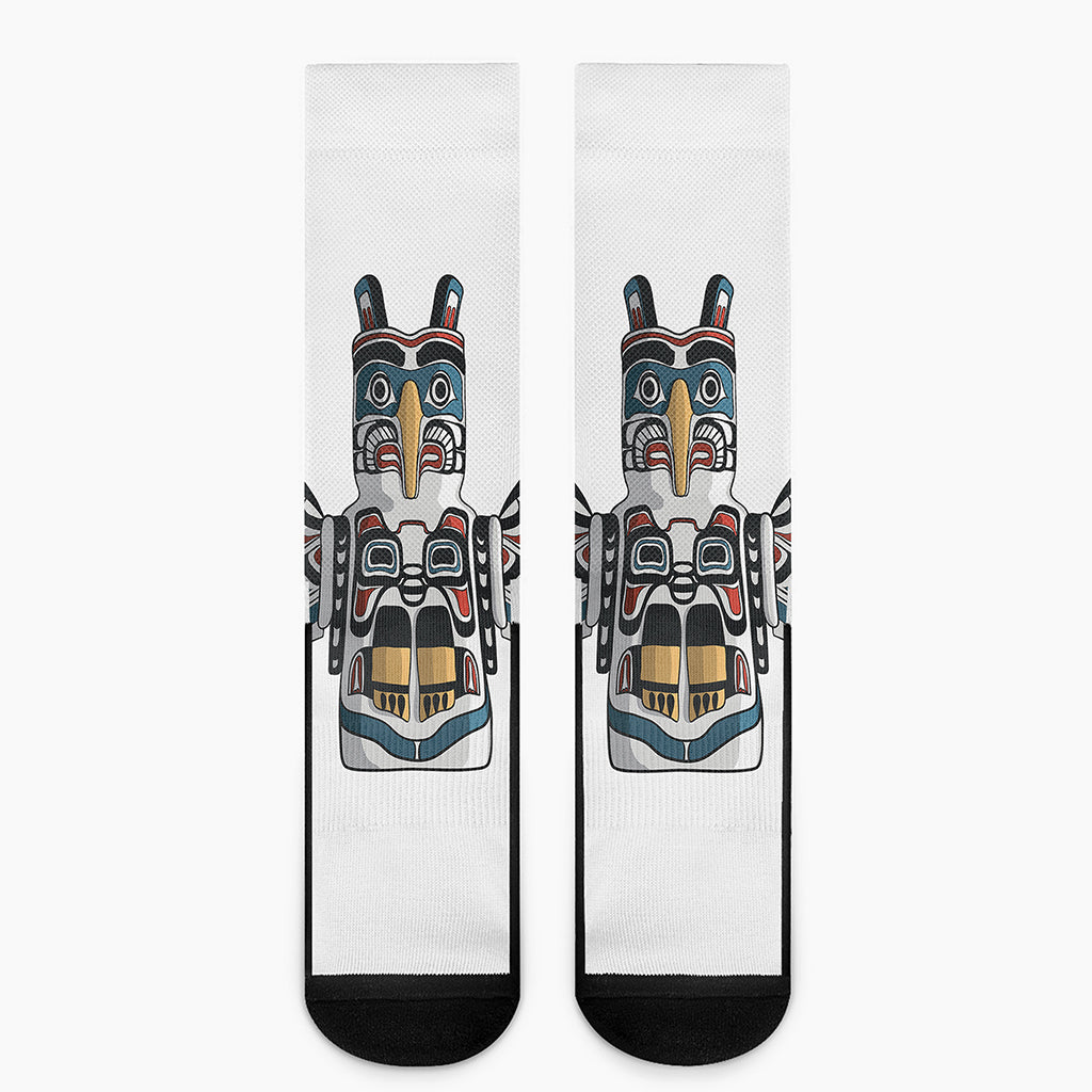 Native American Eagle Totem Print Crew Socks