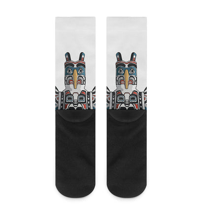 Native American Eagle Totem Print Crew Socks