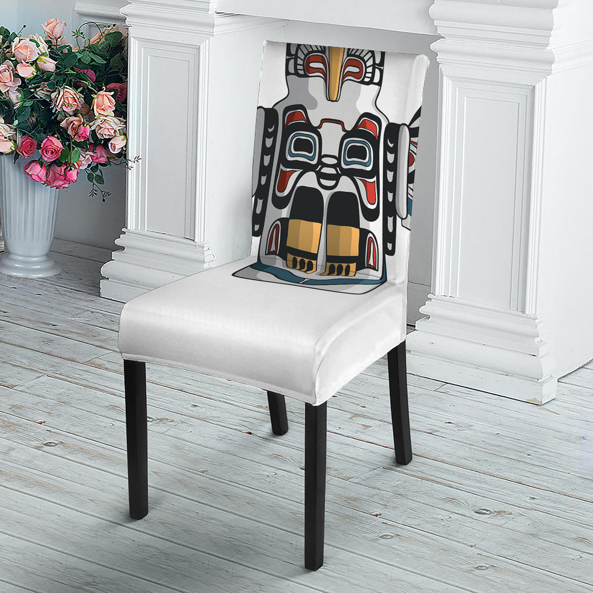 Native American Eagle Totem Print Dining Chair Slipcover