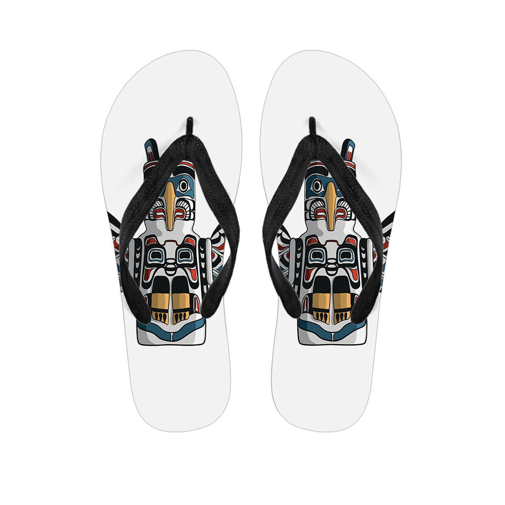Native American Eagle Totem Print Flip Flops