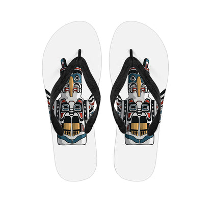 Native American Eagle Totem Print Flip Flops