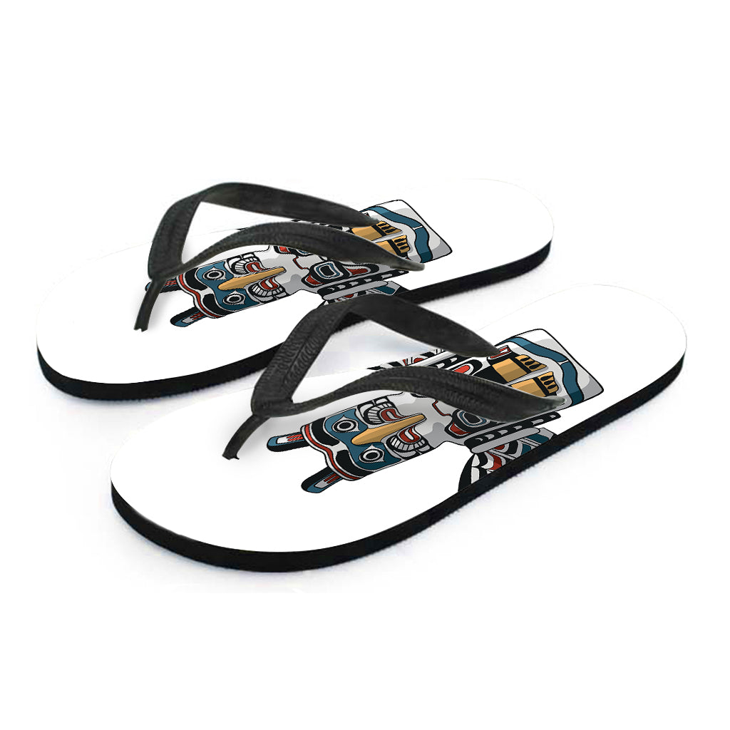 Native American Eagle Totem Print Flip Flops