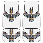 Native American Eagle Totem Print Front and Back Car Floor Mats