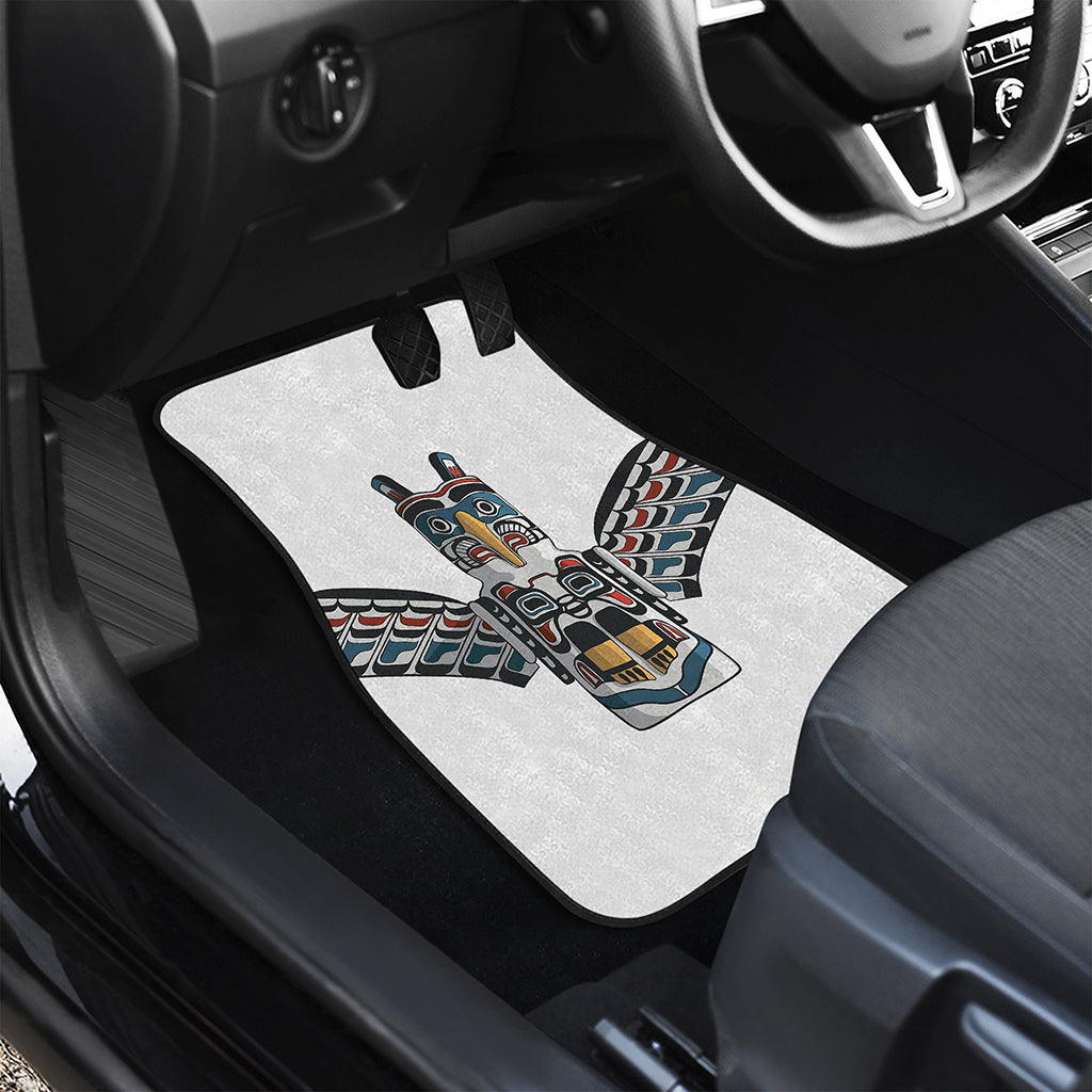 Native American Eagle Totem Print Front and Back Car Floor Mats
