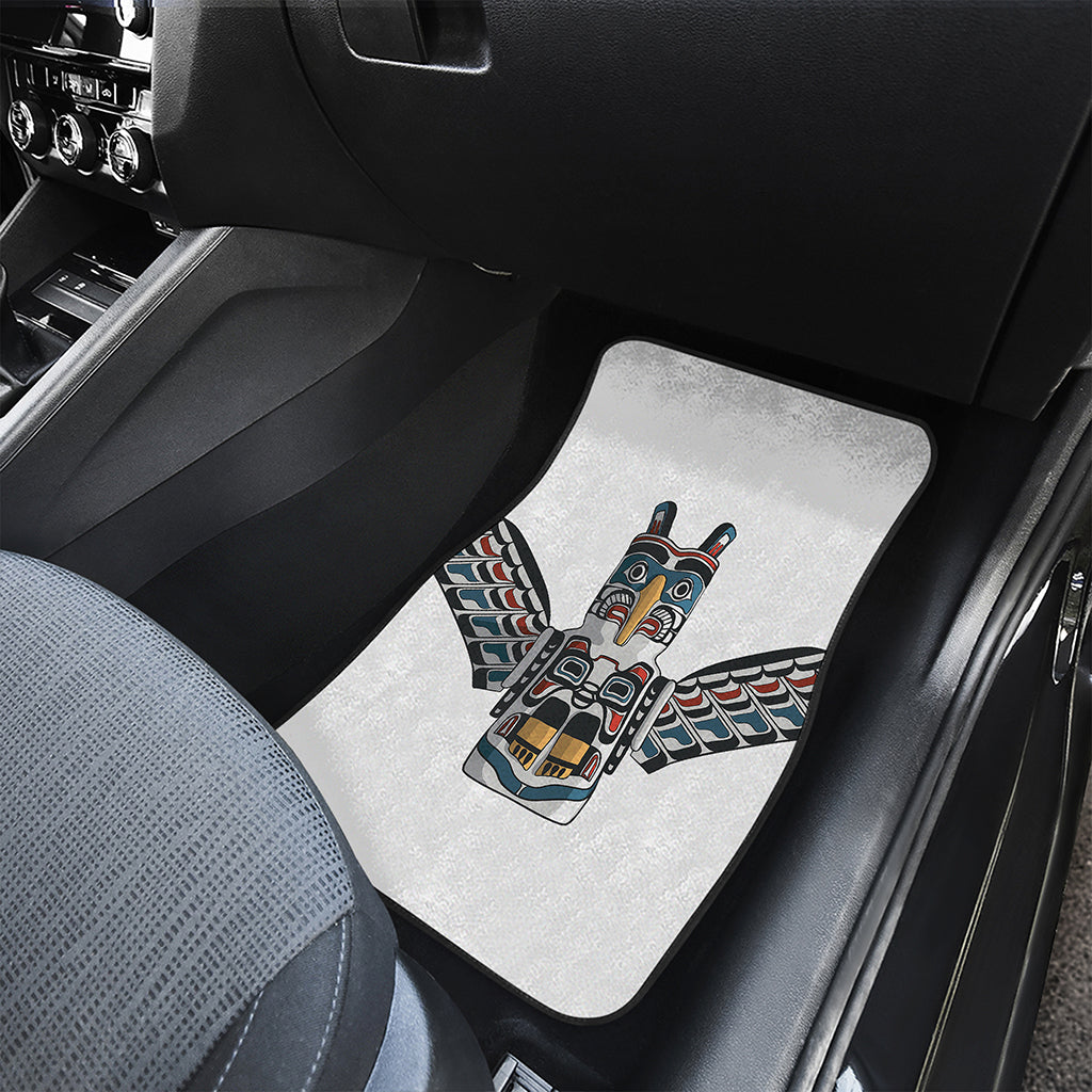 Native American Eagle Totem Print Front and Back Car Floor Mats