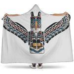 Native American Eagle Totem Print Hooded Blanket