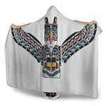 Native American Eagle Totem Print Hooded Blanket