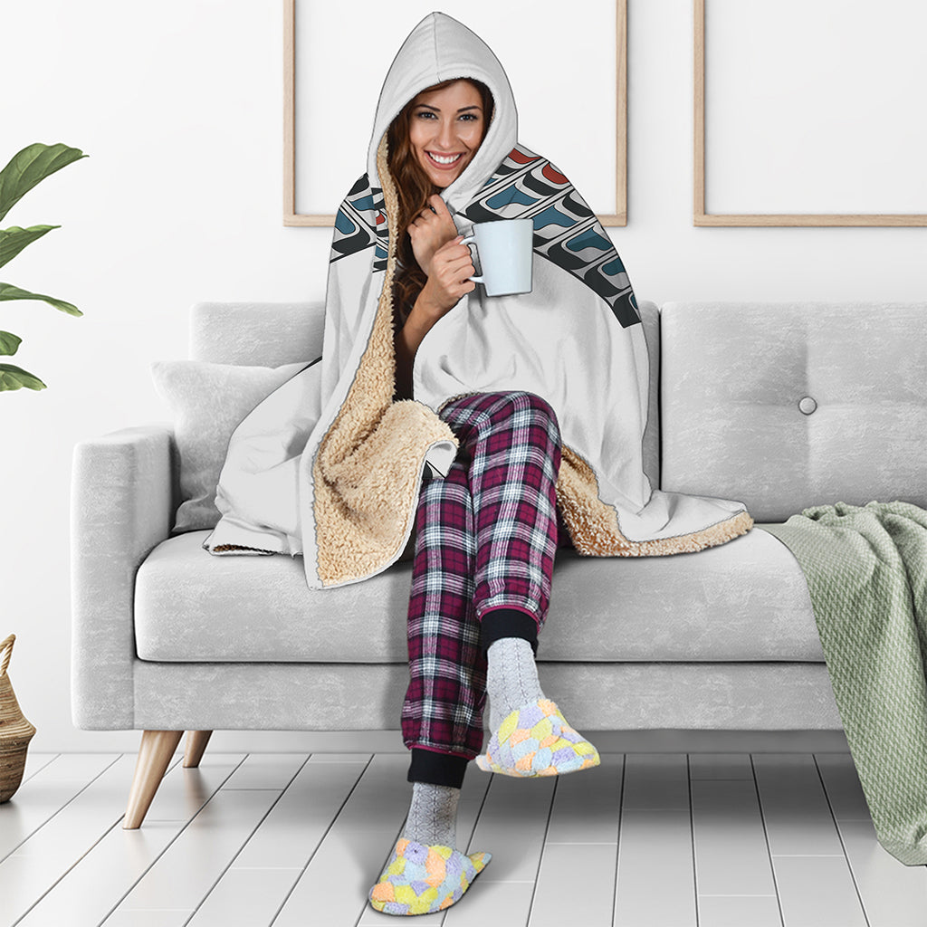 Native American Eagle Totem Print Hooded Blanket