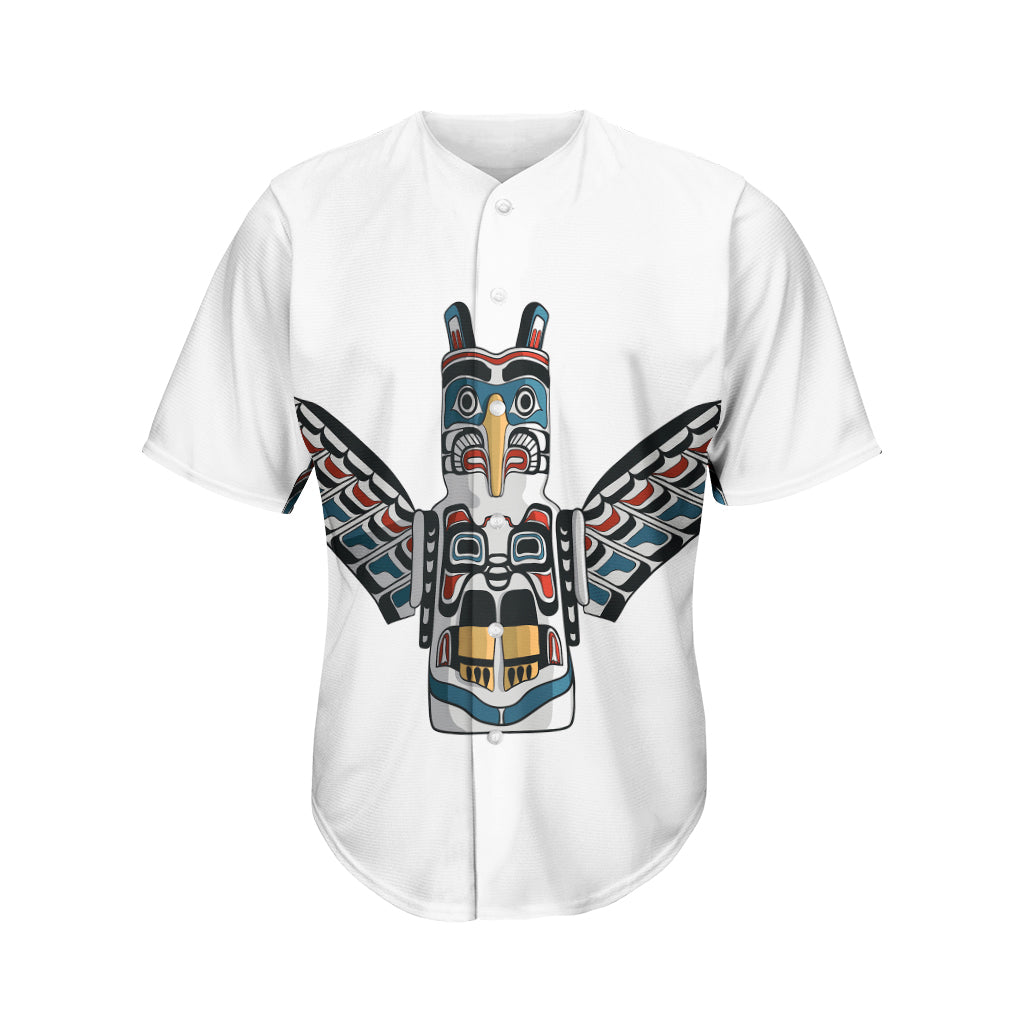 Native American Eagle Totem Print Men's Baseball Jersey