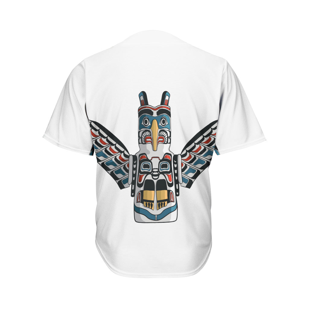 Native American Eagle Totem Print Men's Baseball Jersey