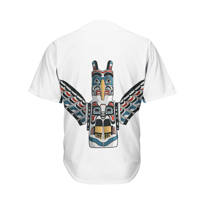 Native American Eagle Totem Print Men's Baseball Jersey