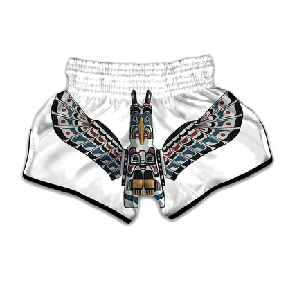 Native American Eagle Totem Print Muay Thai Boxing Shorts
