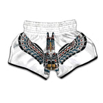 Native American Eagle Totem Print Muay Thai Boxing Shorts