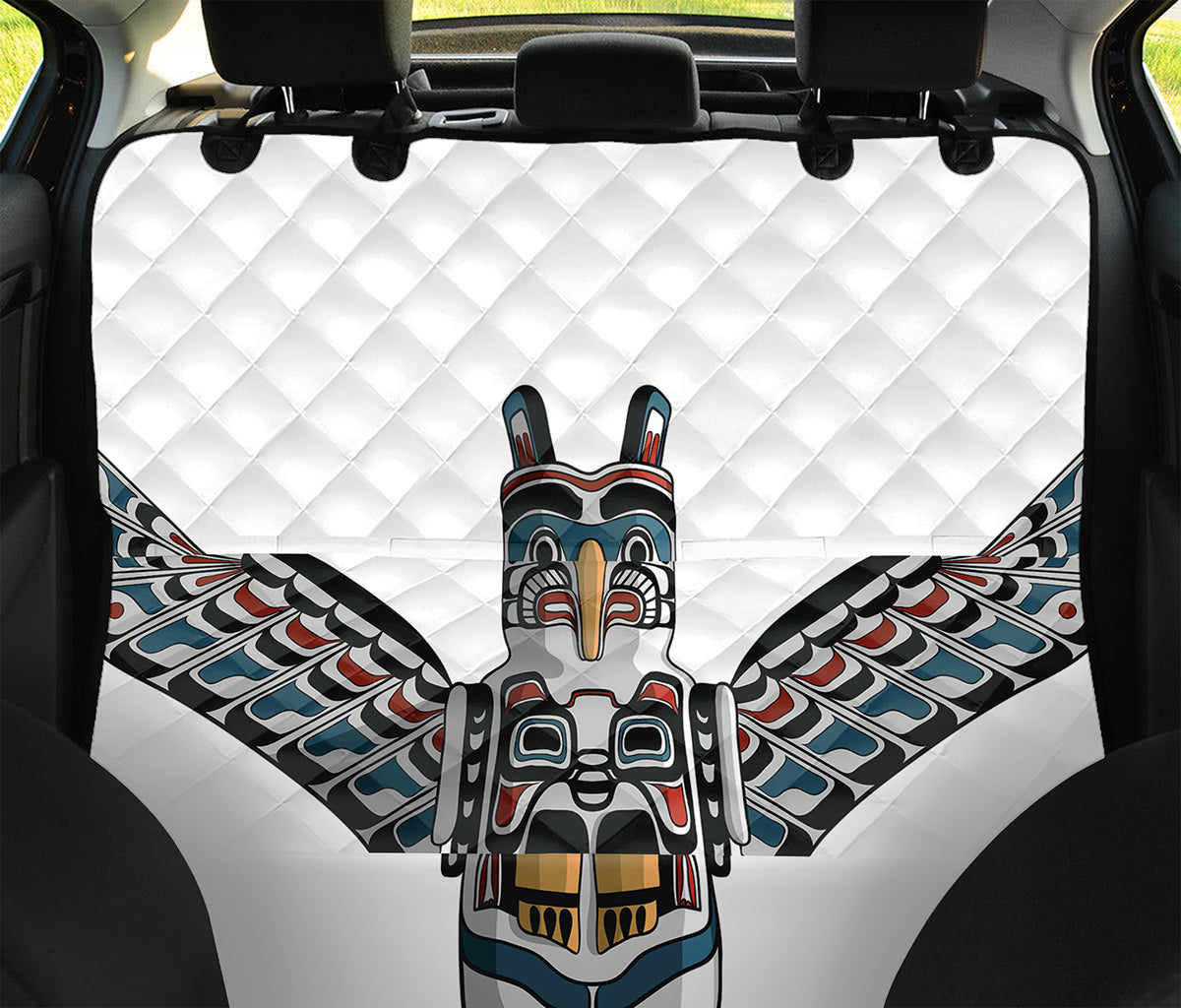 Native American Eagle Totem Print Pet Car Back Seat Cover