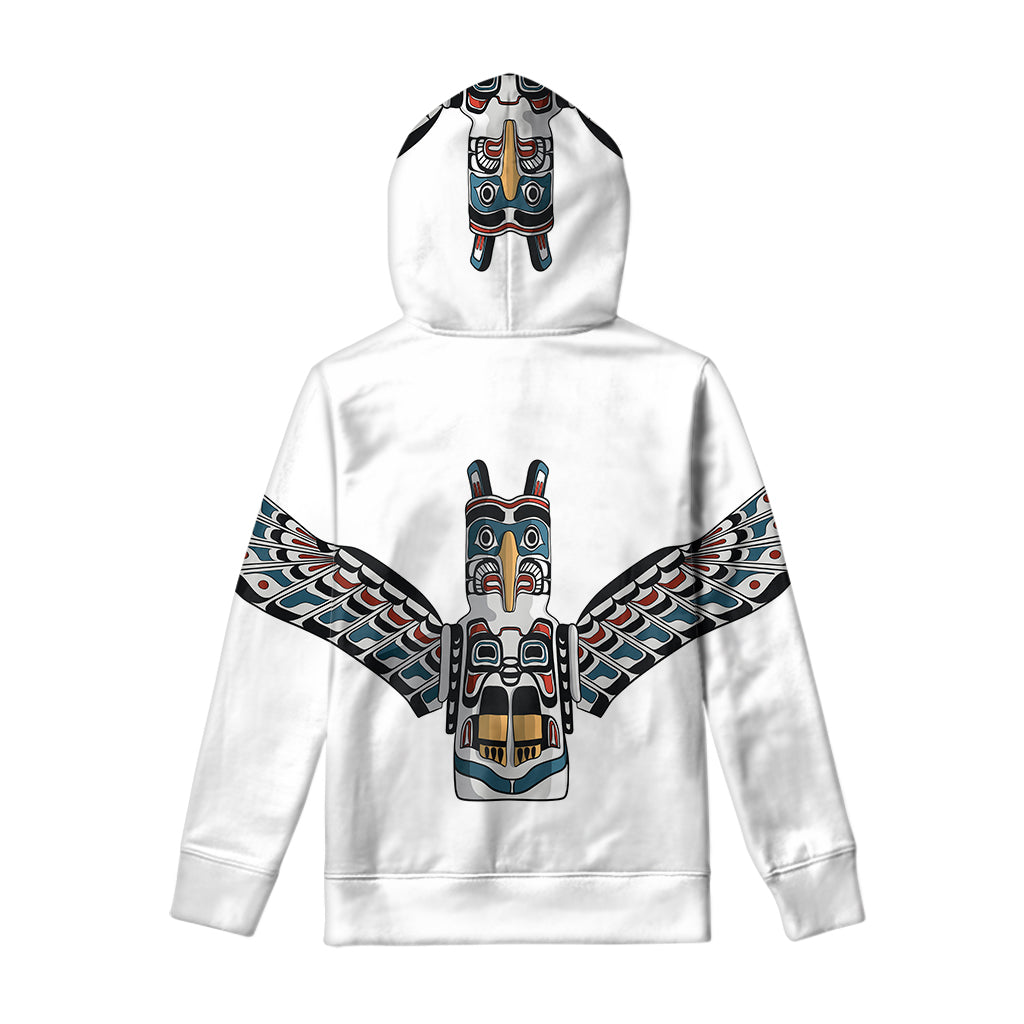 Native American Eagle Totem Print Pullover Hoodie