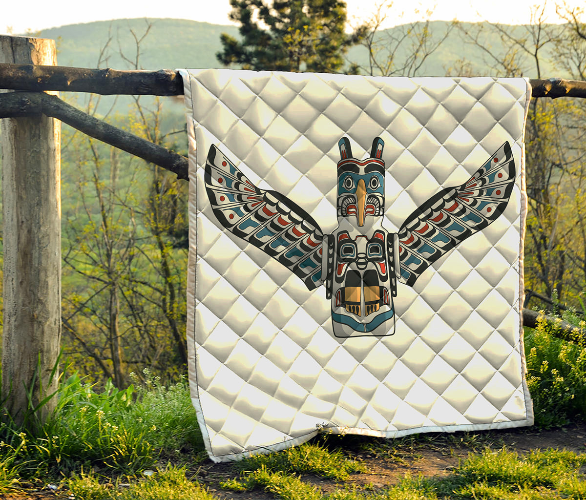 Native American Eagle Totem Print Quilt