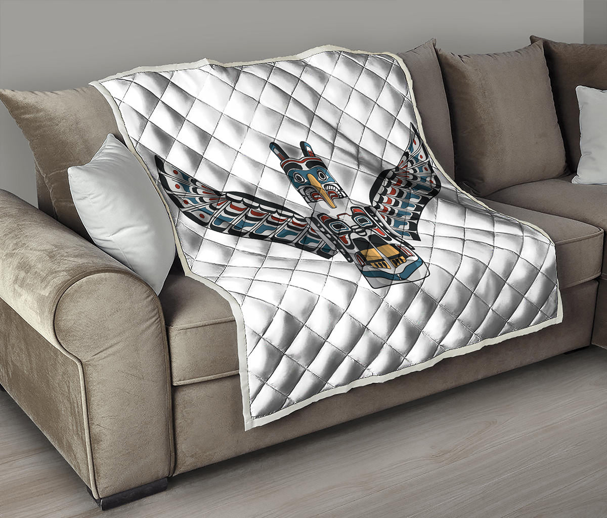 Native American Eagle Totem Print Quilt