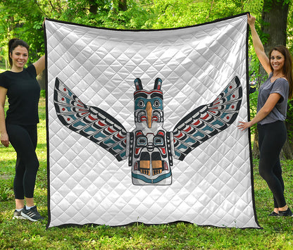 Native American Eagle Totem Print Quilt