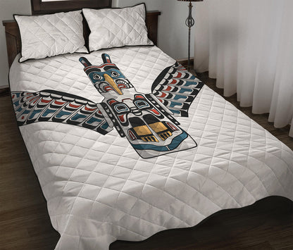 Native American Eagle Totem Print Quilt Bed Set