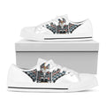 Native American Eagle Totem Print White Low Top Sneakers