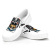 Native American Eagle Totem Print White Slip On Shoes