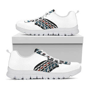 Native American Eagle Totem Print White Sneakers