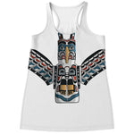 Native American Eagle Totem Print Women's Racerback Tank Top