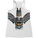 Native American Eagle Totem Print Women's Racerback Tank Top