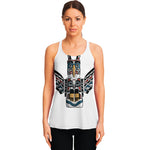 Native American Eagle Totem Print Women's Racerback Tank Top