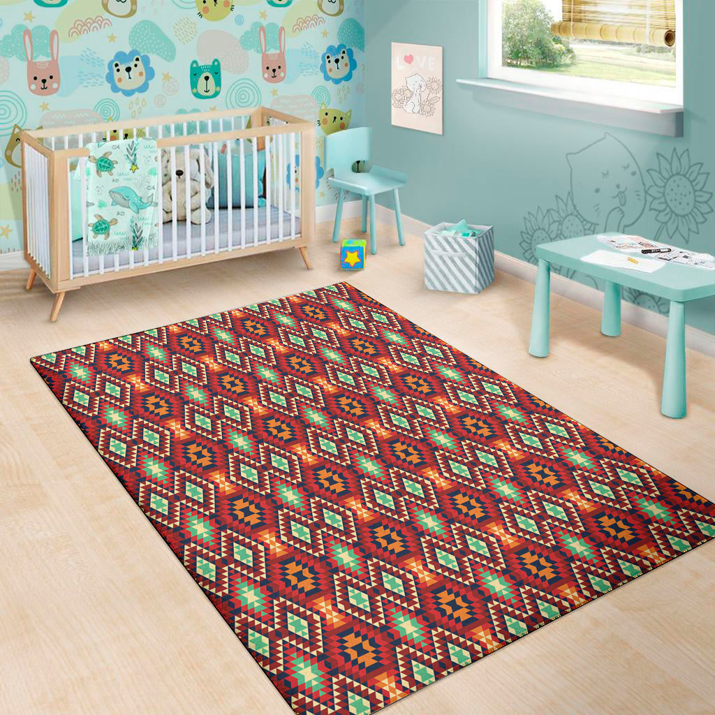 Native American Geometric Pattern Print Area Rug