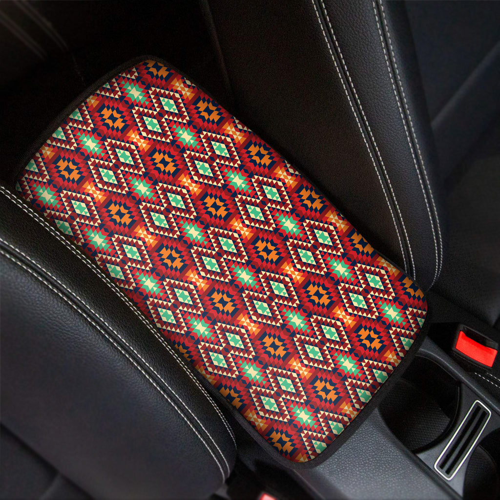 Native American Geometric Pattern Print Car Center Console Cover