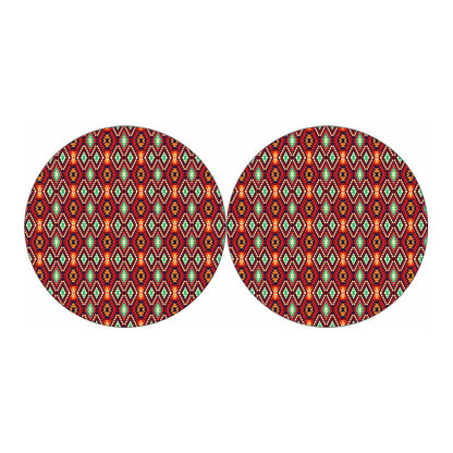 Native American Geometric Pattern Print Car Coasters