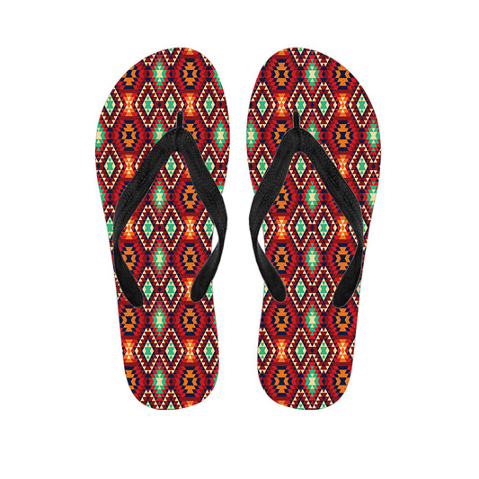 Native American Geometric Pattern Print Flip Flops