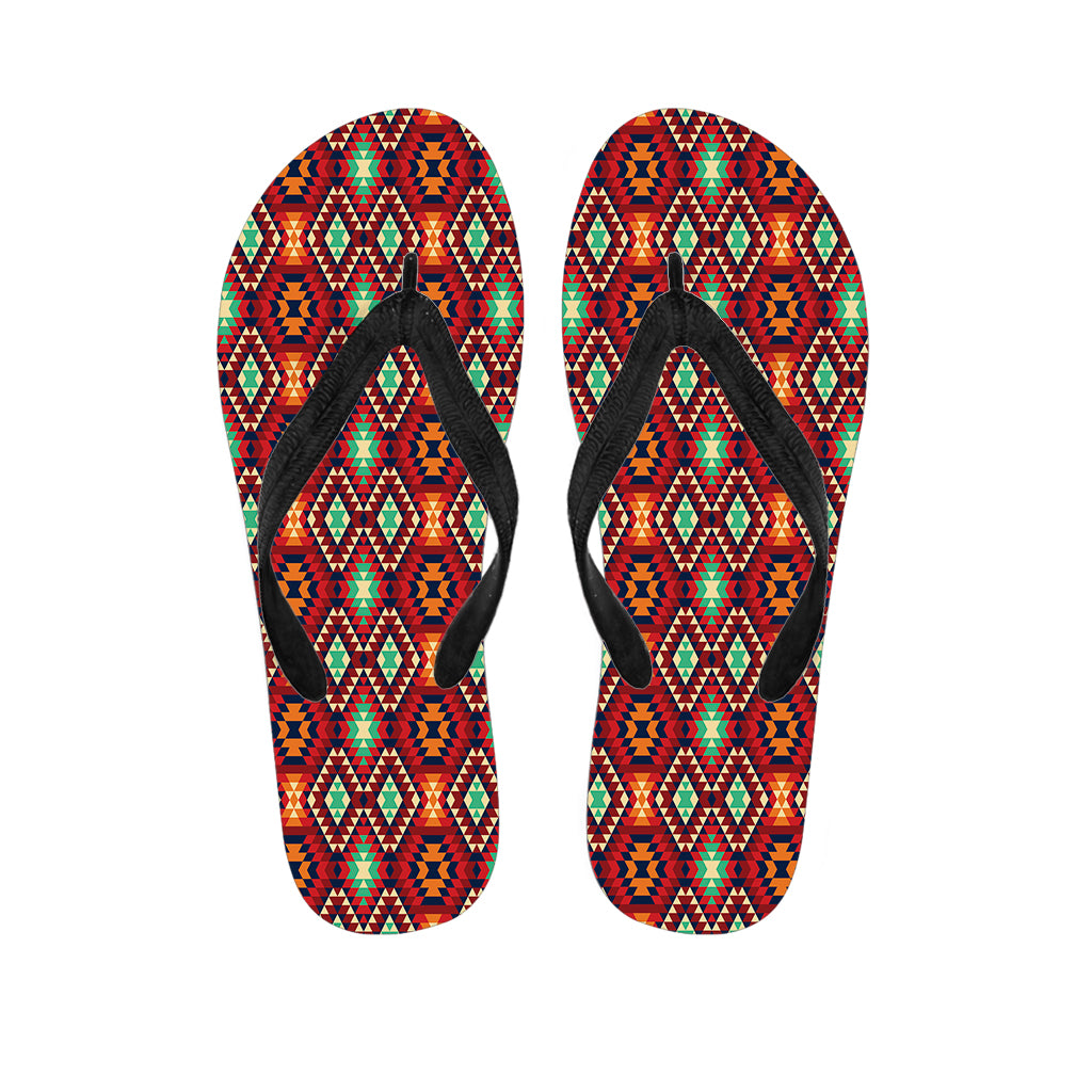 Native American Geometric Pattern Print Flip Flops