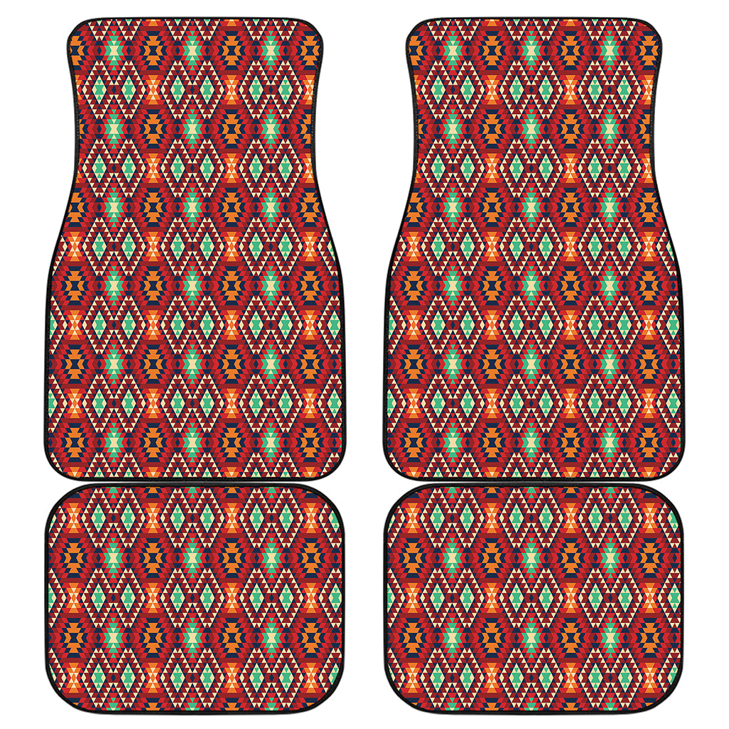 Native American Geometric Pattern Print Front and Back Car Floor Mats