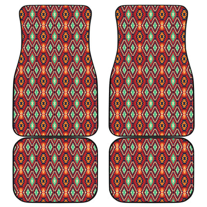 Native American Geometric Pattern Print Front and Back Car Floor Mats